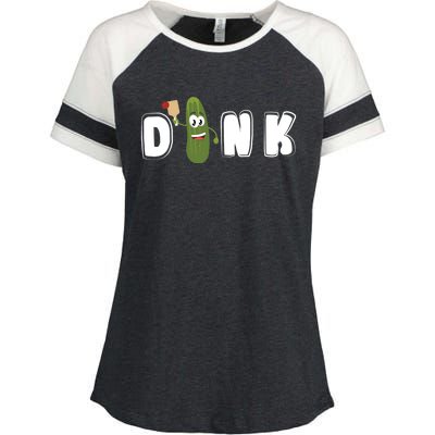 Dink : Original Pickleball Pickle Design (Gift) Enza Ladies Jersey Colorblock Tee