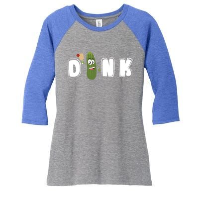 Dink : Original Pickleball Pickle Design (Gift) Women's Tri-Blend 3/4-Sleeve Raglan Shirt