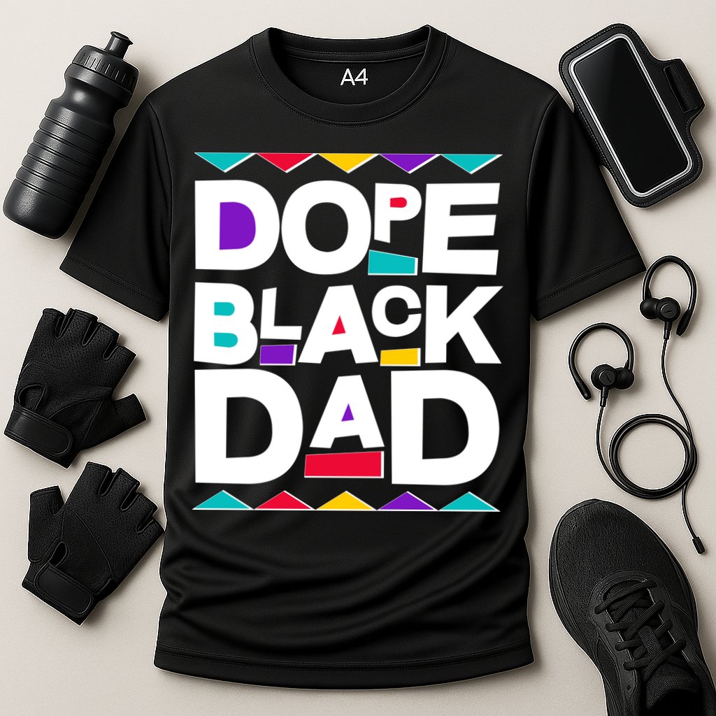 Dope Black Dad Cooling Performance Crew T-Shirt