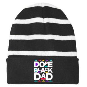 Dope Black Dad Striped Beanie with Solid Band