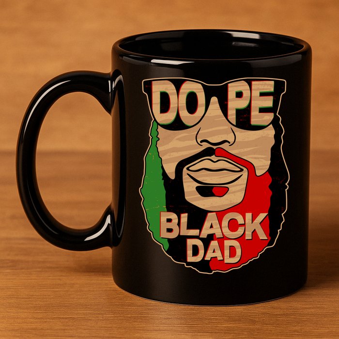 DOPE Black Dad Father's Day 11oz C Handle Ceramic Mug