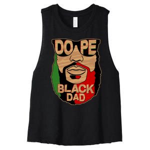 DOPE Black Dad Father's Day Women's Racerback Cropped Tank