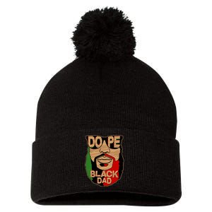 DOPE Black Dad Father's Day Pom Pom 12in Knit Beanie