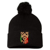 DOPE Black Dad Father's Day Pom Pom 12in Knit Beanie