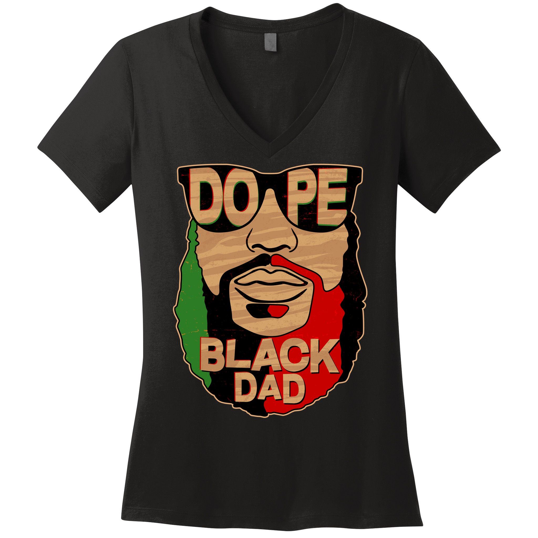 DOPE Black Dad Father's Day Women's V-Neck T-Shirt