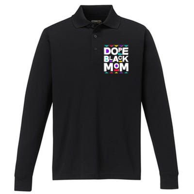 Dope Black Mom Performance Long Sleeve Polo