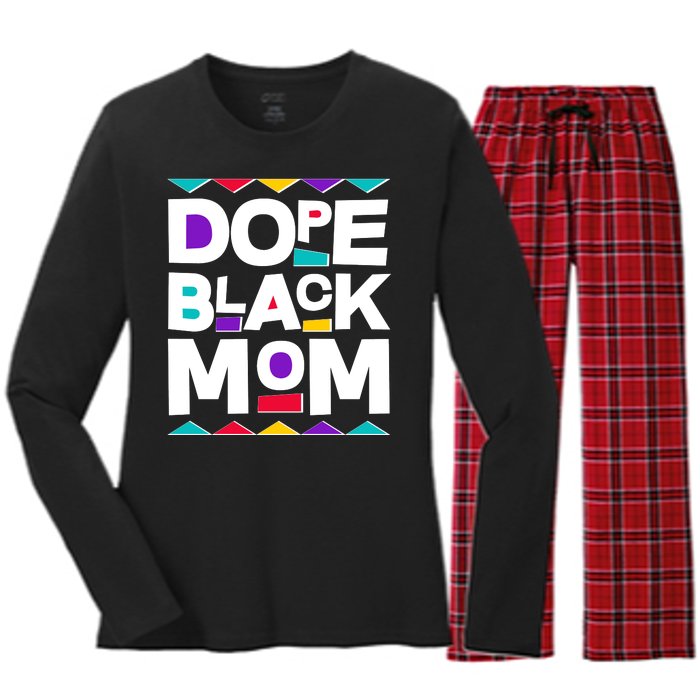 Dope Black Mom Women's Long Sleeve Flannel Pajama Set 