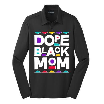 Dope Black Mom Silk Touch Performance Long Sleeve Polo