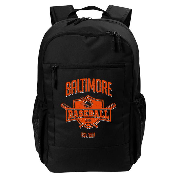 Distressed Oriole Retro Glitch Party Tailgate Gameday Gift Daily Commute Backpack