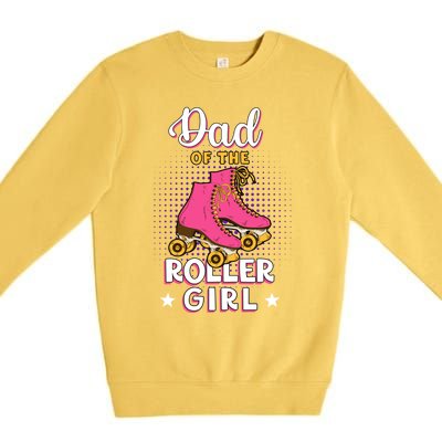 Dad Of Roller Fathers Day Skating Matching Family Gift Premium Crewneck Sweatshirt