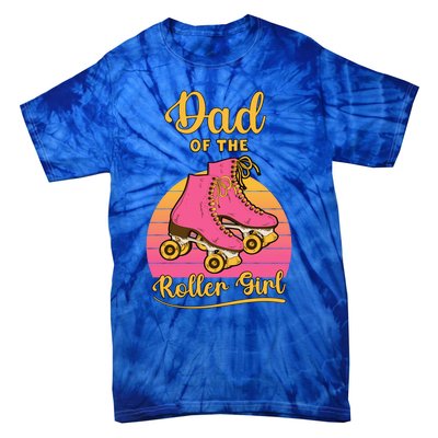 Dad Of Roller Fathers Day Skating Matching Family Great Gift Tie-Dye T-Shirt