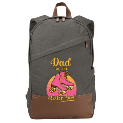 Dad Of Roller Fathers Day Skating Matching Family Great Gift Cotton Canvas Backpack