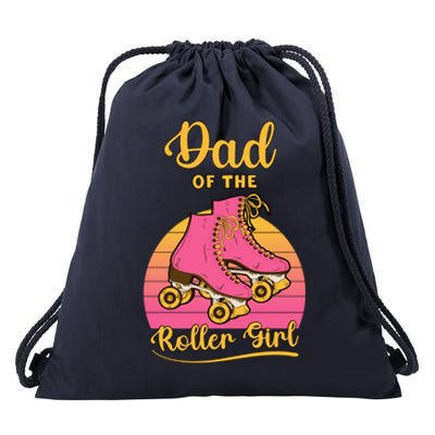 Dad Of Roller Fathers Day Skating Matching Family Great Gift Drawstring Bag