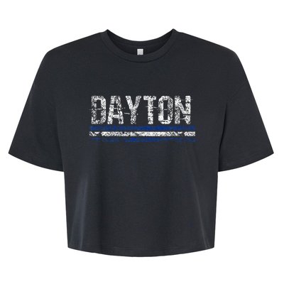 Dayton Ohio Retro Vintage Weathered Throwback Bella+Canvas Jersey Crop Tee