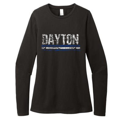 Dayton Ohio Retro Vintage Weathered Throwback Womens CVC Long Sleeve Shirt