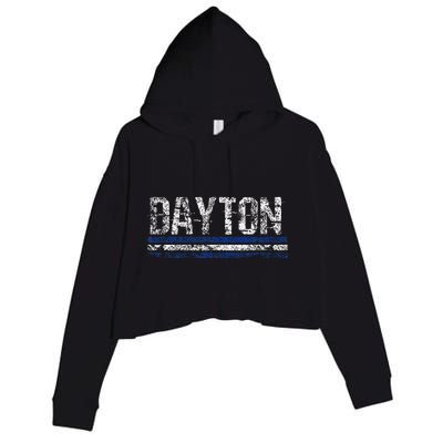 Dayton Ohio Retro Vintage Weathered Throwback Crop Fleece Hoodie