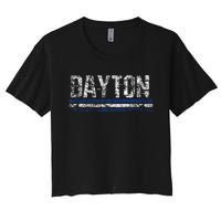 Dayton Ohio Retro Vintage Weathered Throwback Women's Crop Top Tee