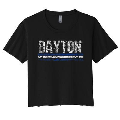 Dayton Ohio Retro Vintage Weathered Throwback Women's Crop Top Tee