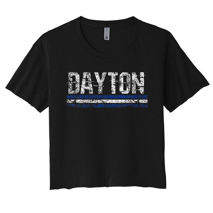 Dayton Ohio Retro Vintage Weathered Throwback Women's Crop Top Tee