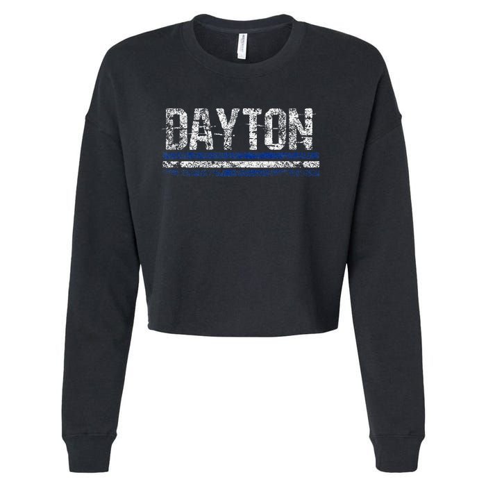 Dayton Ohio Retro Vintage Weathered Throwback Cropped Pullover Crew