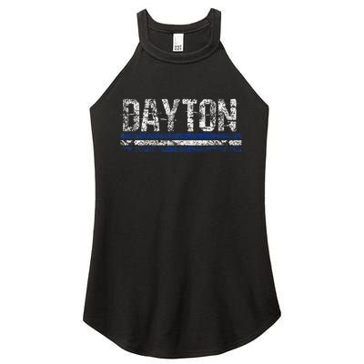 Dayton Ohio Retro Vintage Weathered Throwback Women's Perfect Tri Rocker Tank