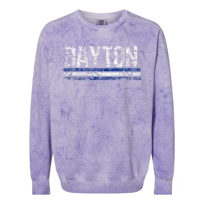 Dayton Ohio Retro Vintage Weathered Throwback Colorblast Crewneck Sweatshirt