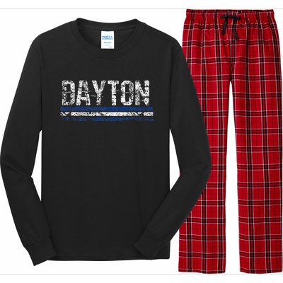 Dayton Ohio Retro Vintage Weathered Throwback Long Sleeve Pajama Set