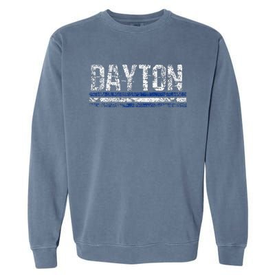 Dayton Ohio Retro Vintage Weathered Throwback Garment-Dyed Sweatshirt