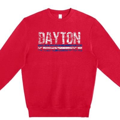 Dayton Ohio Retro Vintage Weathered Throwback Premium Crewneck Sweatshirt