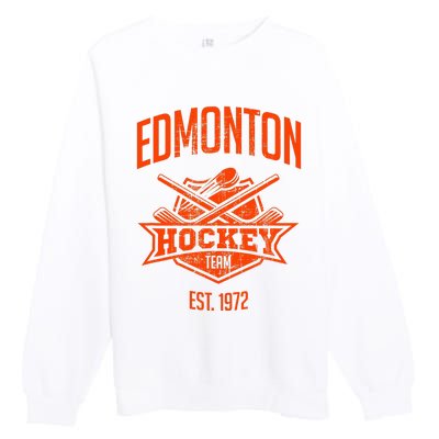 Distressed Oiler Retro Stick Fan Party Tailgate Premium Crewneck Sweatshirt