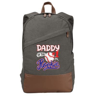 Daddy Of Rookie 1st Baseball Birthday Party Theme Matching Cotton Canvas Backpack