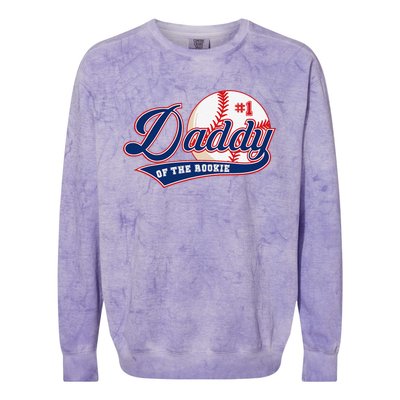 Daddy Of Rookie Of Year 1st Birthday Baseball Theme Matching Colorblast Crewneck Sweatshirt