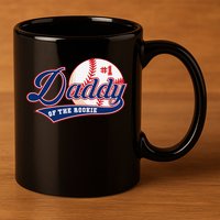 Daddy Of Rookie Of Year 1st Birthday Baseball Theme Matching 11oz C Handle Ceramic Mug