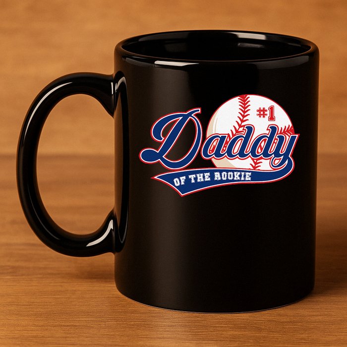 Daddy Of Rookie Of Year 1st Birthday Baseball Theme Matching 11oz C Handle Ceramic Mug