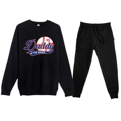 Daddy Of Rookie Of Year 1st Birthday Baseball Theme Matching Premium Crewneck Sweatsuit Set