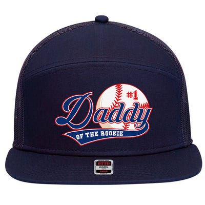 Daddy Of Rookie Of Year 1st Birthday Baseball Theme Matching 7 Panel Mesh Trucker Snapback Hat
