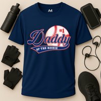 Daddy Of Rookie Of Year 1st Birthday Baseball Theme Matching Cooling Performance Crew T-Shirt