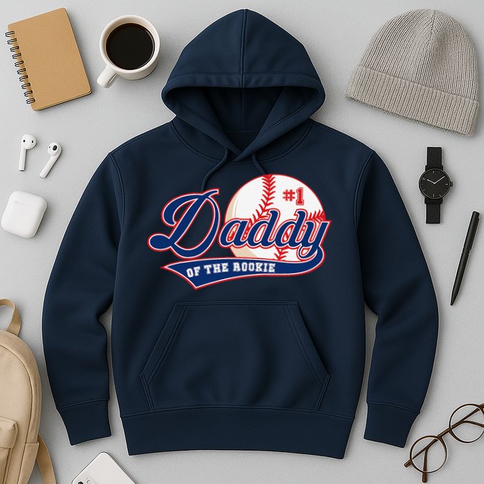 Daddy Of Rookie Of Year 1st Birthday Baseball Theme Matching Hoodie