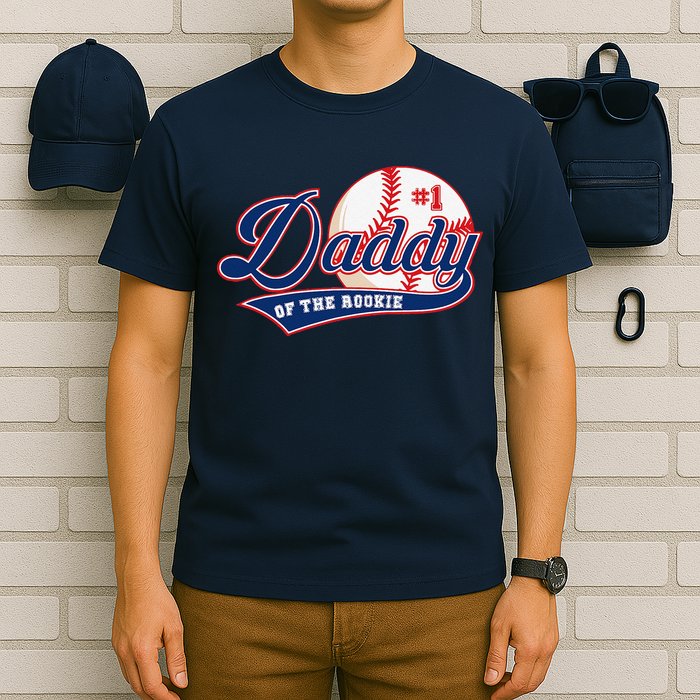 Daddy Of Rookie Of Year 1st Birthday Baseball Theme Matching T-Shirt