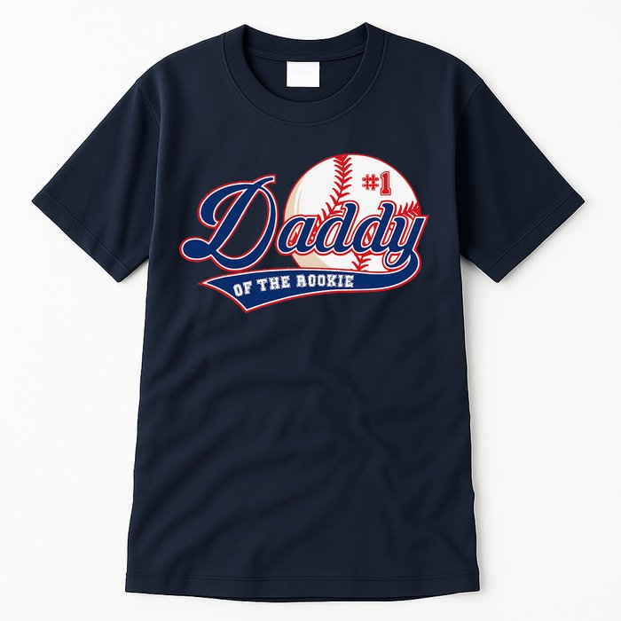 Daddy Of Rookie Of Year 1st Birthday Baseball Theme Matching Tall T-Shirt