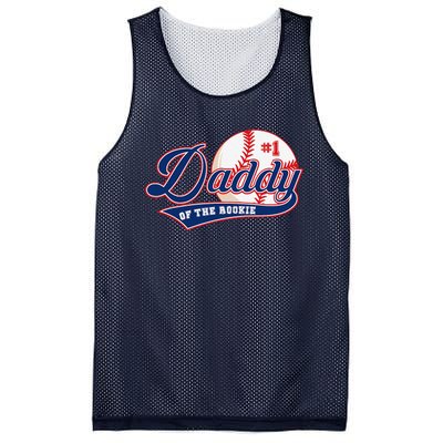 Daddy Of Rookie Of Year 1st Birthday Baseball Theme Matching Mesh Reversible Basketball Jersey Tank