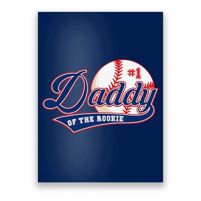 Daddy Of Rookie Of Year 1st Birthday Baseball Theme Matching Poster