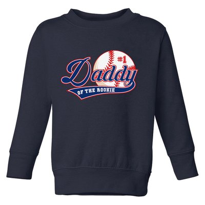 Daddy Of Rookie Of Year 1st Birthday Baseball Theme Matching Toddler Sweatshirt