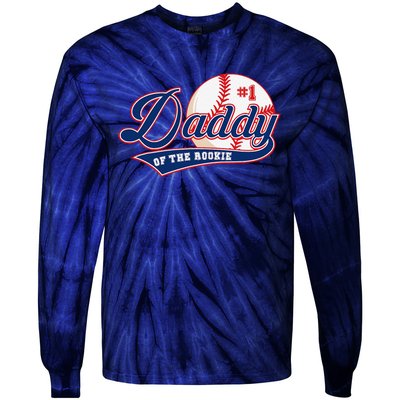 Daddy Of Rookie Of Year 1st Birthday Baseball Theme Matching Tie-Dye Long Sleeve Shirt