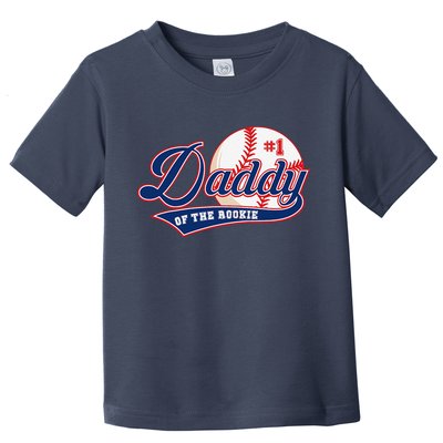 Daddy Of Rookie Of Year 1st Birthday Baseball Theme Matching Toddler T-Shirt
