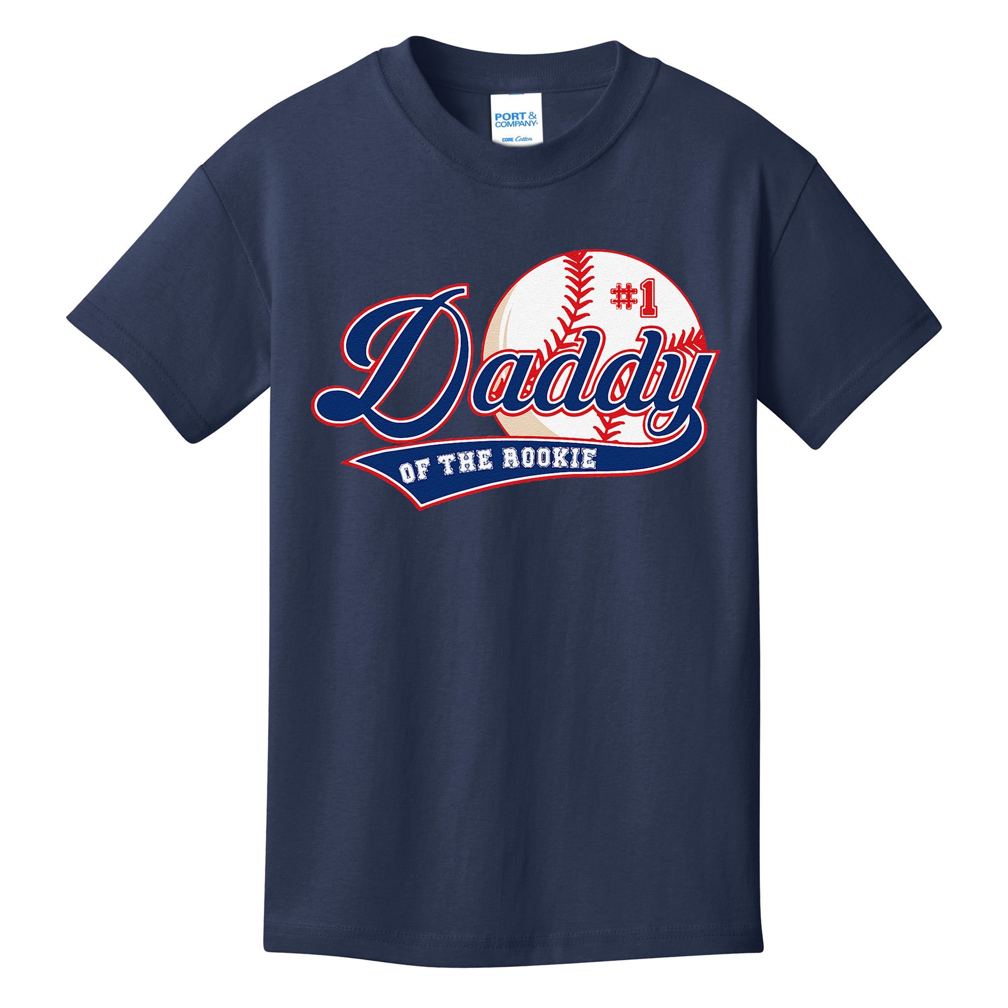 Daddy Of Rookie Of Year 1st Birthday Baseball Theme Matching Kids T-Shirt