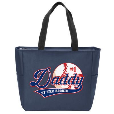 Daddy Of Rookie Of Year 1st Birthday Baseball Theme Matching Zip Tote Bag