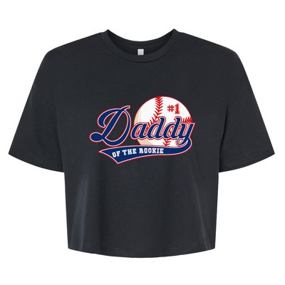 Daddy Of Rookie Of Year 1st Birthday Baseball Theme Matching Bella+Canvas Jersey Crop Tee