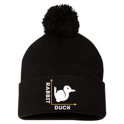 Duck Or Rabbit Pom Pom 12in Knit Beanie