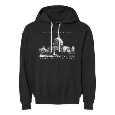 Dome of Rock Jerusalem Islamic Shrine Temple Vintage Garment-Dyed Fleece Hoodie